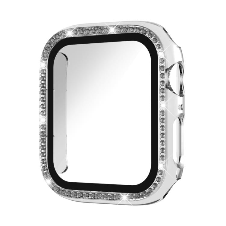 xDfind Single Row Diamond Tempered Glass Film Integrated PC Watch Case, For Apple Watch Series 3 / 2 / 1 42mm