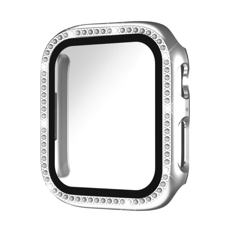 xDfind Single Row Diamond Tempered Glass Film Integrated PC Watch Case, For Apple Watch Series 3 / 2 / 1 42mm