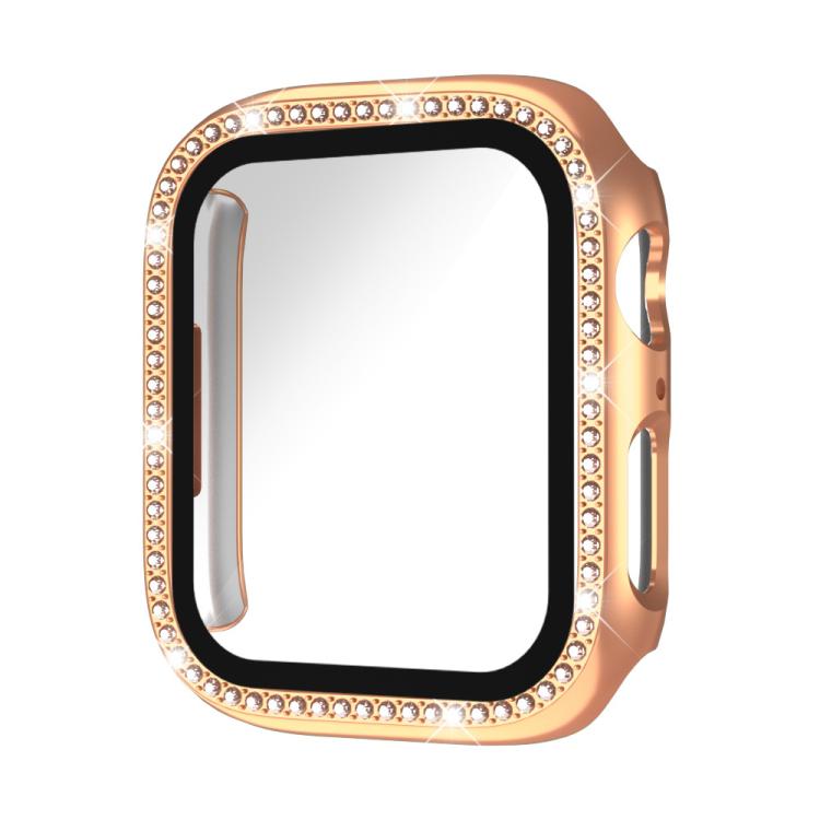 xDfind Single Row Diamond Tempered Glass Film Integrated PC Watch Case, For Apple Watch Series 3 / 2 / 1 42mm