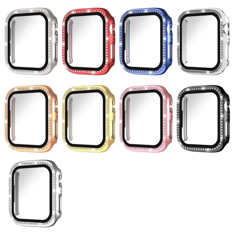xDfind Single Row Diamond Tempered Glass Film Integrated PC Watch Case, For Apple Watch Ultra 3 / 2 / 1 49mm, For Apple Watch Series 9 / 8 / 7 45mm