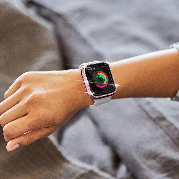 xDfind Single Row Diamond Tempered Glass Film Integrated PC Watch Case, For Apple Watch Series 3 / 2 / 1 42mm