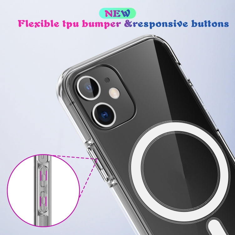 For iPhone 12 Pro Max Magsafe Case Simple Magnetic Ring All-inclusive Clear Crystal Acrylic PC +TPU Shockproof Case(Transparent)