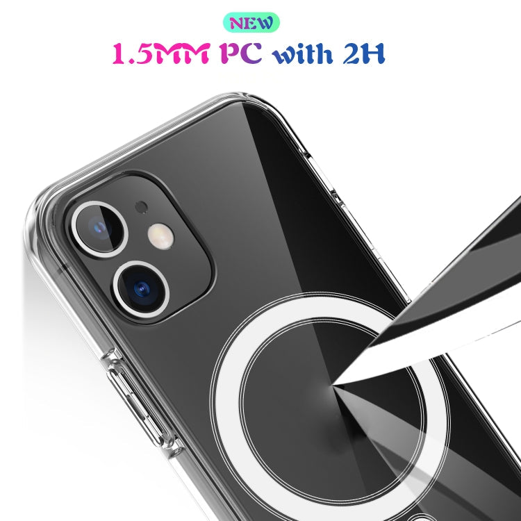 For iPhone 12 mini Magsafe Case Simple Magnetic Ring All-inclusive Clear Crystal Acrylic PC +TPU Shockproof Case (Transparent)