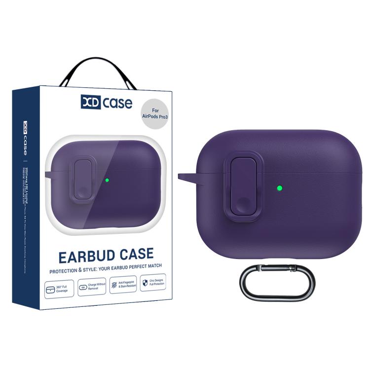 XDcase Leather Texture Security Lock TPU Earbud Case, For AirPods Pro 3, For AirPods 4, For AirPods Pro 2 / 1