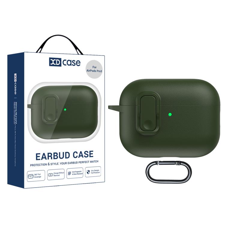 XDcase Leather Texture Security Lock TPU Earbud Case, For AirPods Pro 3, For AirPods 4, For AirPods Pro 2 / 1