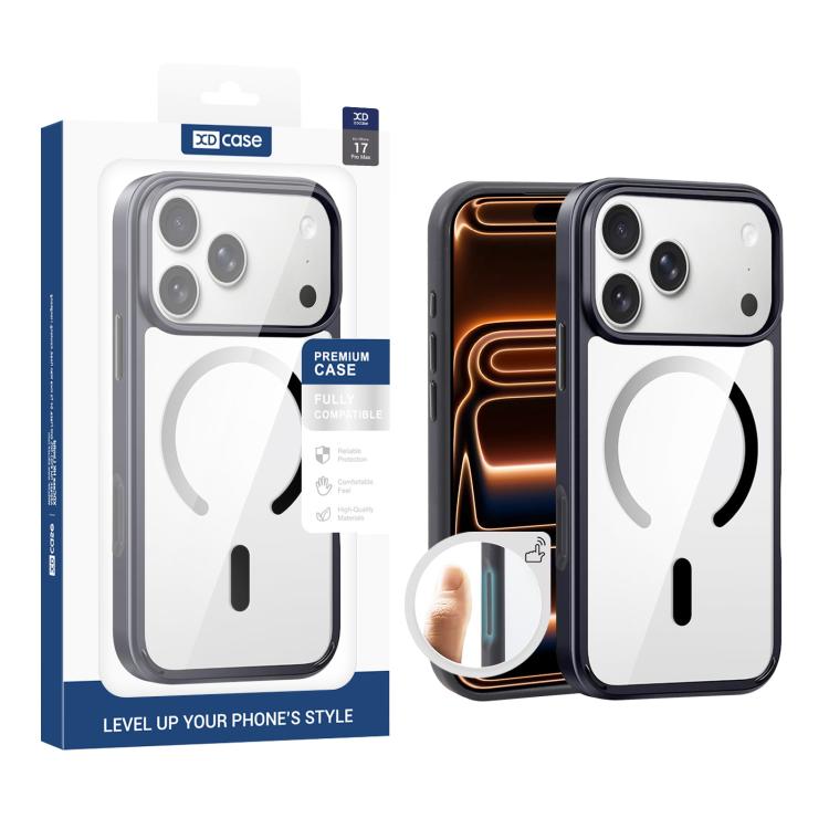 XDcase JINDUN Clear Cover Independent Metal Button Magnetic Phone Case, For iPhone 18 Pro /17 Pro, For iPhone 18 Pro Max / 17 Pro Max, For iPhone 17