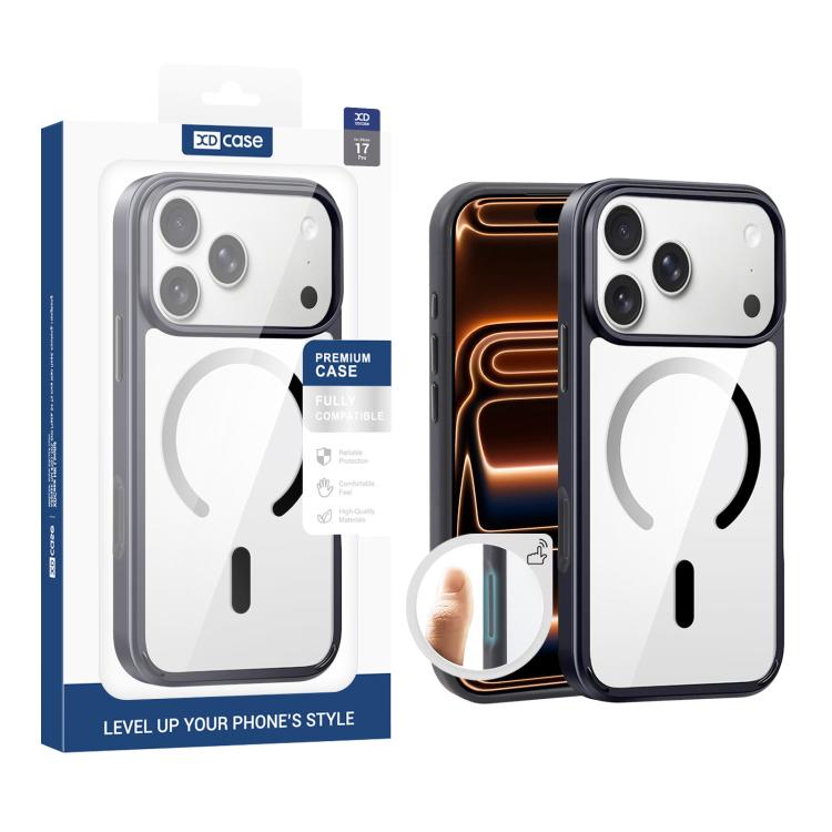 XDcase JINDUN Clear Cover Independent Metal Button Magnetic Phone Case, For iPhone 18 Pro /17 Pro, For iPhone 18 Pro Max / 17 Pro Max, For iPhone 17