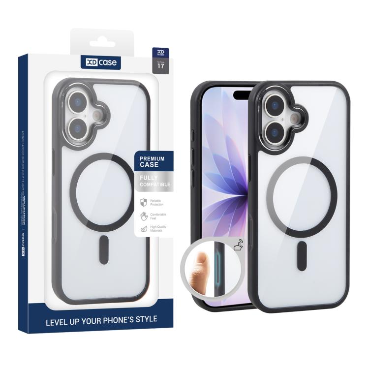 XDcase JINDUN Clear Cover Independent Metal Button Magnetic Phone Case, For iPhone 18 Pro /17 Pro, For iPhone 18 Pro Max / 17 Pro Max, For iPhone 17