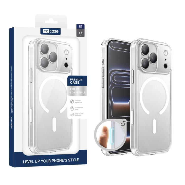 XDcase Frosted Transparent Magnetic Shockproof Phone Case, For iPhone 18 Pro, For iPhone 18 Pro Max, For iPhone 17 Pro Max, For iPhone 17 Pro, For iPhone 17