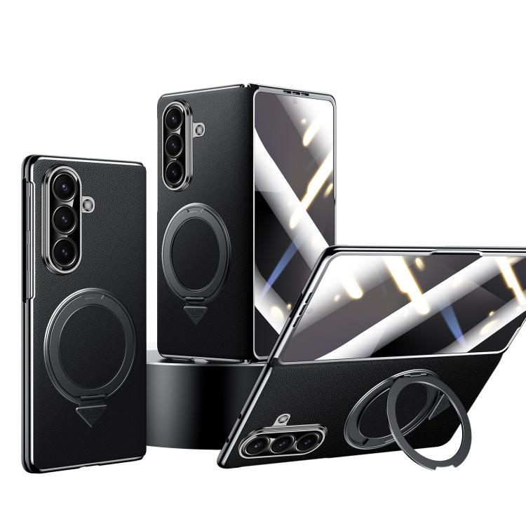 SULADA Genuine Leather Magnetic Case with 360° Stand & Built-In Screen Protector for Galaxy Z Fold8 Ultra / Z Fold7