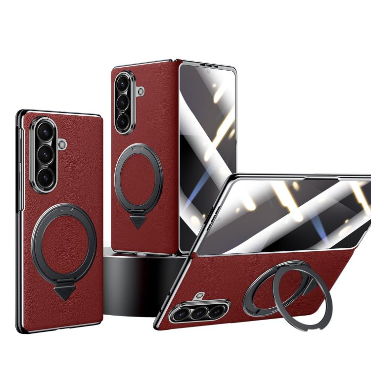 SULADA Genuine Leather Magnetic Case with 360° Stand & Built-In Screen Protector for Galaxy Z Fold8 Ultra / Z Fold7