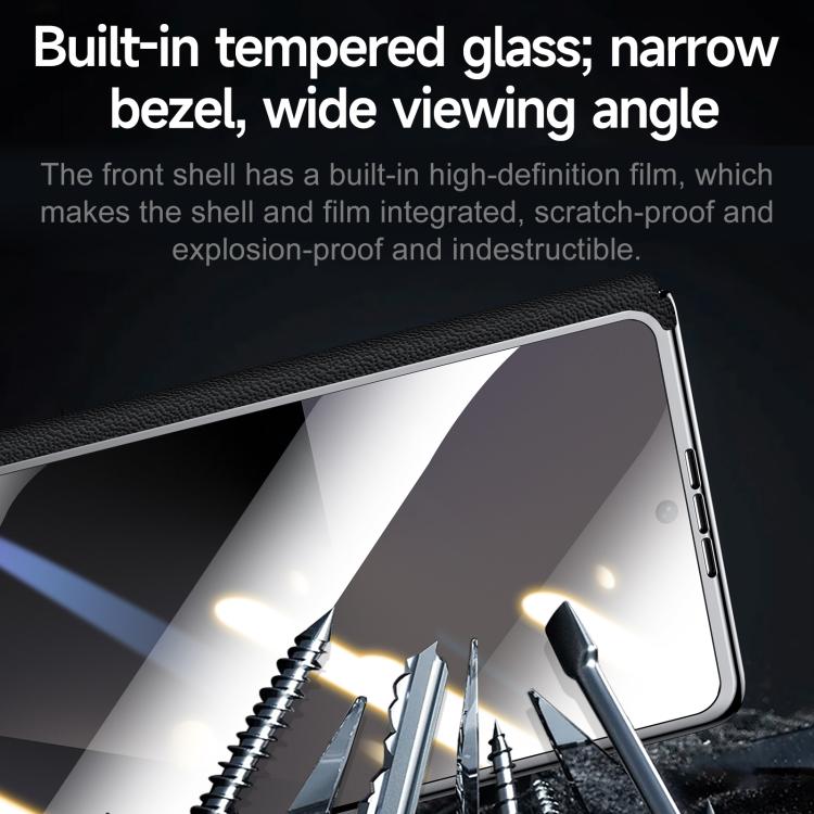 SULADA Genuine Leather Magnetic Case with 360° Stand & Built-In Screen Protector for Galaxy Z Fold8 Ultra / Z Fold7