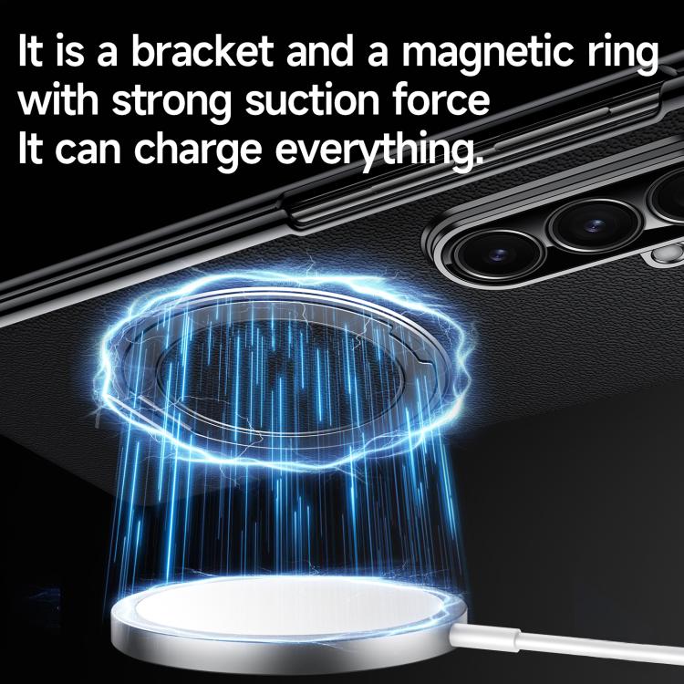 SULADA Genuine Leather Magnetic Case with 360° Stand & Built-In Screen Protector for Galaxy Z Fold8 Ultra / Z Fold7