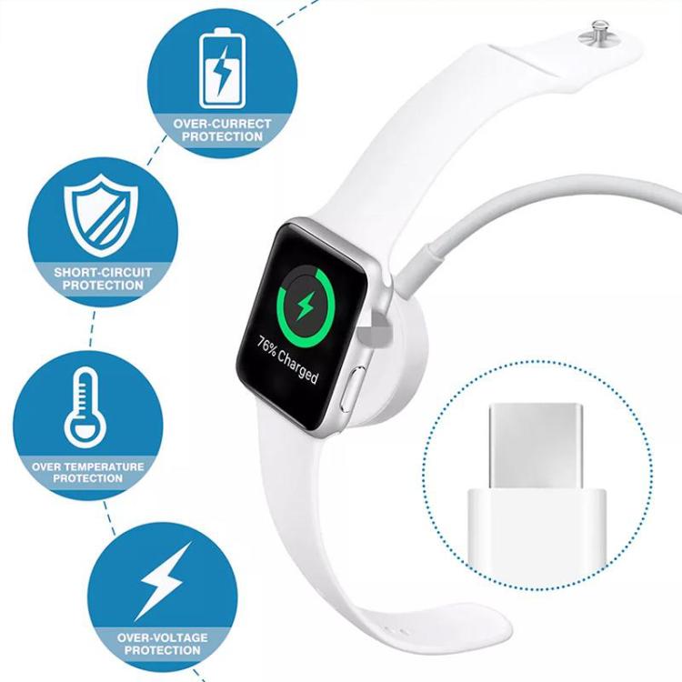 xDfind For Apple Watch Smart Watch Aluminum Alloy Charging Holder and Type-C Charger Set, Aluminum Alloy+Type-C