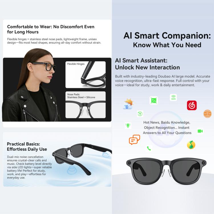 X01 Ultra Cycling Smart AI Glasses with 8MP Camera & Image Stabilization