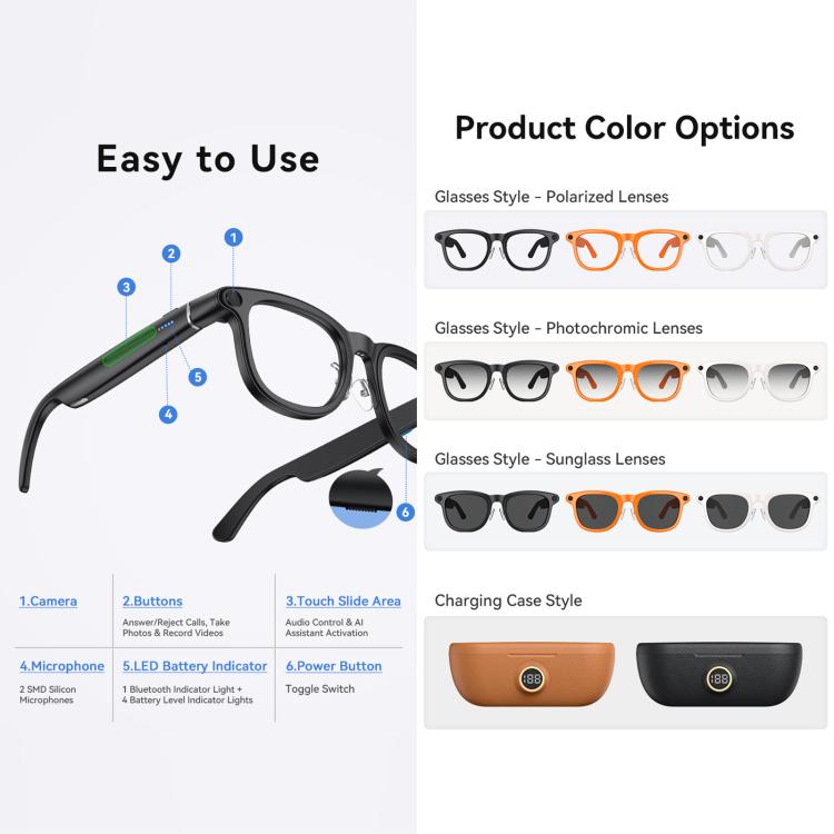 X01 Ultra Cycling Smart AI Glasses with 8MP Camera & Image Stabilization