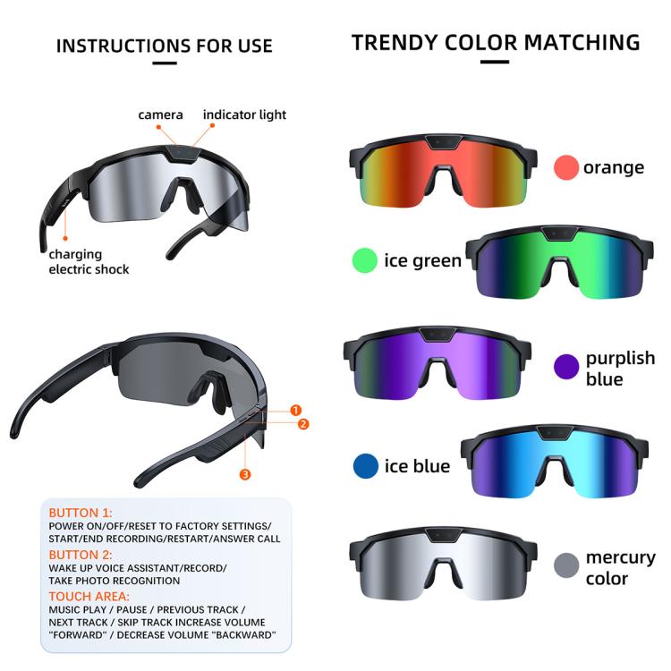 Q01 Outdoor Cycling Smart AI Glasses with 8MP Camera
