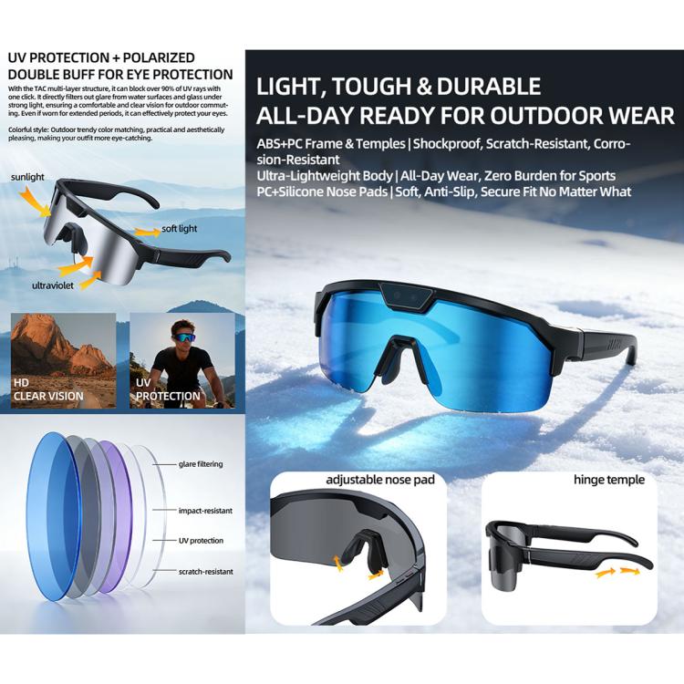 Q01 Outdoor Cycling Smart AI Glasses with 8MP Camera