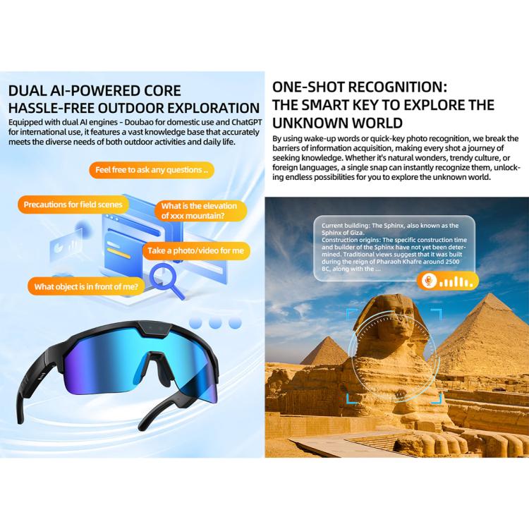 Q01 Outdoor Cycling Smart AI Glasses with 8MP Camera