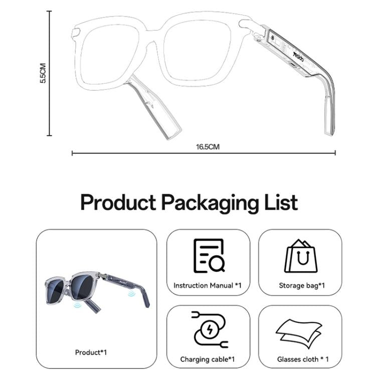 Yesido IO41 Smart Bluetooth Glasses with IP54 Water Resistance