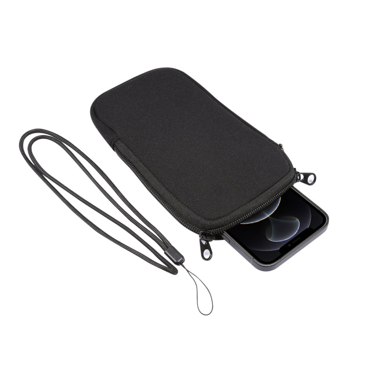 Universal Elasticity Zipper Protective Case Storage Bag with Lanyard For iPhone 12 mini / 4.7-5.4 inch Smart Phones, For iPhone 12 mini