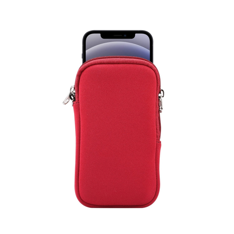 Universal Elasticity Zipper Protective Case Storage Bag with Lanyard For iPhone 12 mini / 4.7-5.4 inch Smart Phones, For iPhone 12 mini