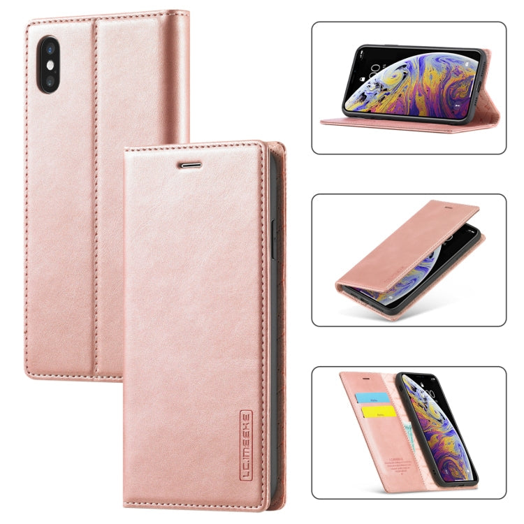 LC.IMEEKE Strong Magnetism Ultra-thin Horizontal Flip Shockproof Matte TPU + PU Leather Case with Holder & Card Slots & Wallet, For iPhone XR, For iPhone XS Max, For iPhone 6 / 6s, For iPhone 6 Plus / 6s Plus