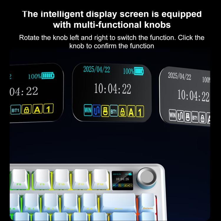 AULA F75MAX 80-Key Mechanical Keyboard – RGB, 2.4G/Bluetooth/Wired, 4000mAh