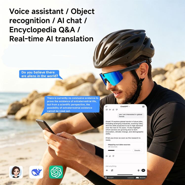 L805 Smart AI Cycling Glasses with 8MP Stabilization Camera