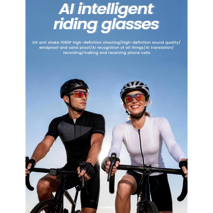 E08 13MP Smart AI Cycling Glasses with 1080P 30FPS Video & Calling