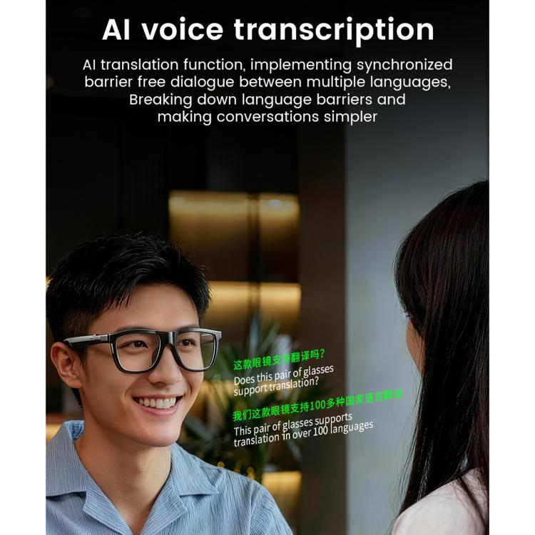 E05C Smart Audio Glasses with Dual-Mic Noise Cancellation & AI