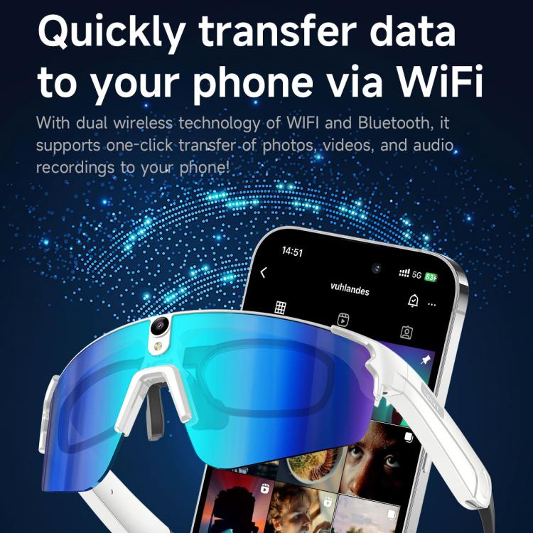 L085 8MP AI Cycling Smart Glasses with Noise Cancellation & Calling