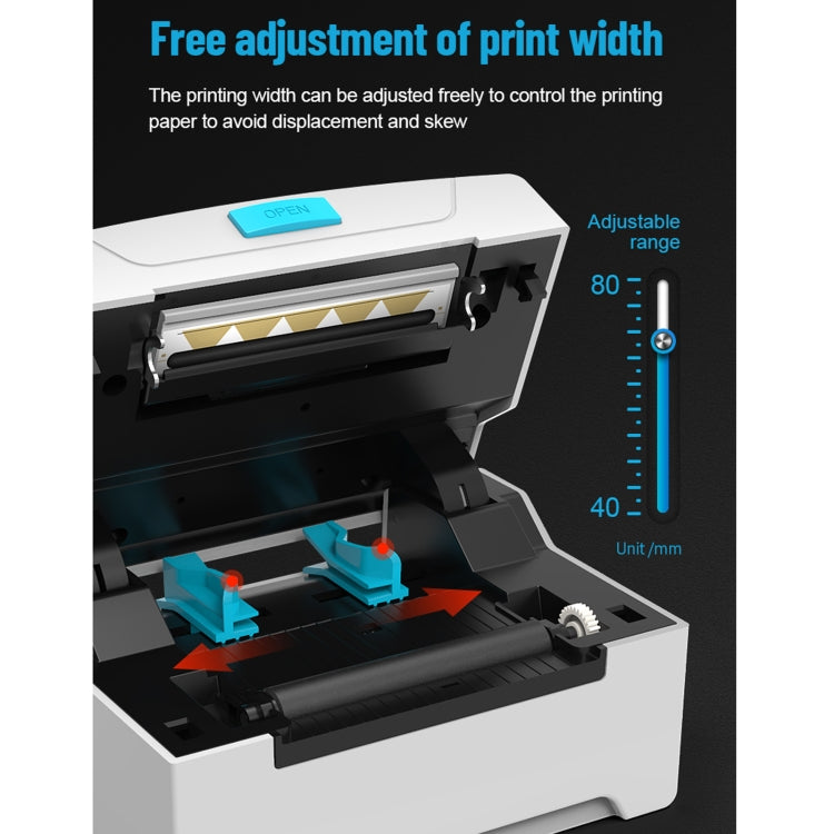 ZJ-8600 76x130 Single Paper Waybill Express Bill Label Printer,, EU Plug, US Plug, UK Plug