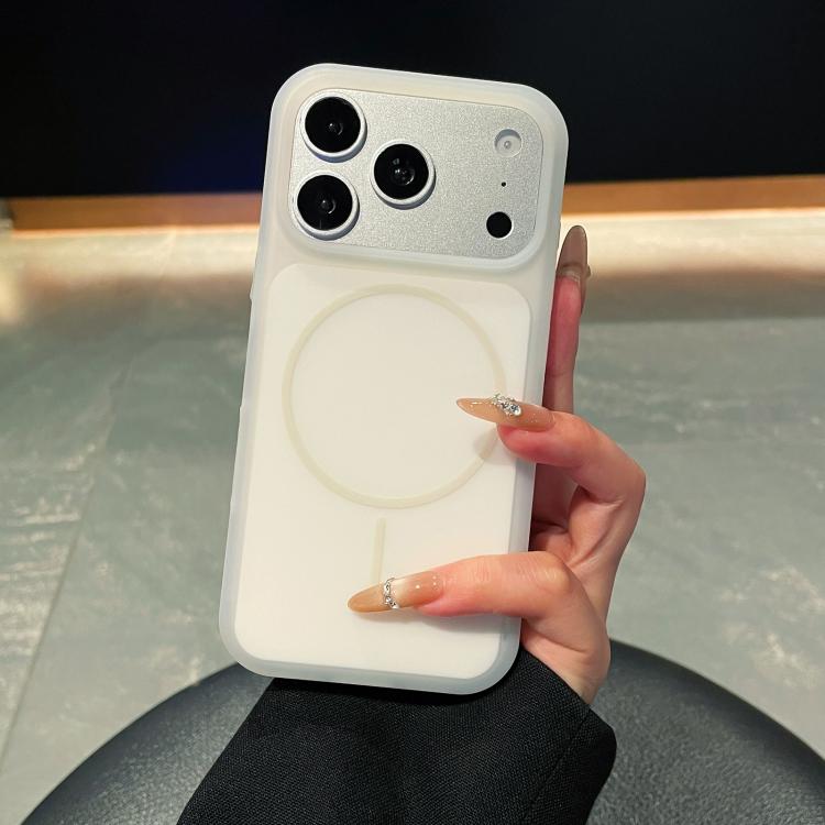 Ice Cream Skin Feel Liquid Silicone Fine Circle Magnetic Phone Case, For iPhone 17 Pro Max, For iPhone 17 Pro