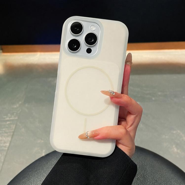 Ice Cream Skin Feel Liquid Silicone Fine Circle Magnetic Phone Case, For iPhone 17, For iPhone 16 Pro Max
