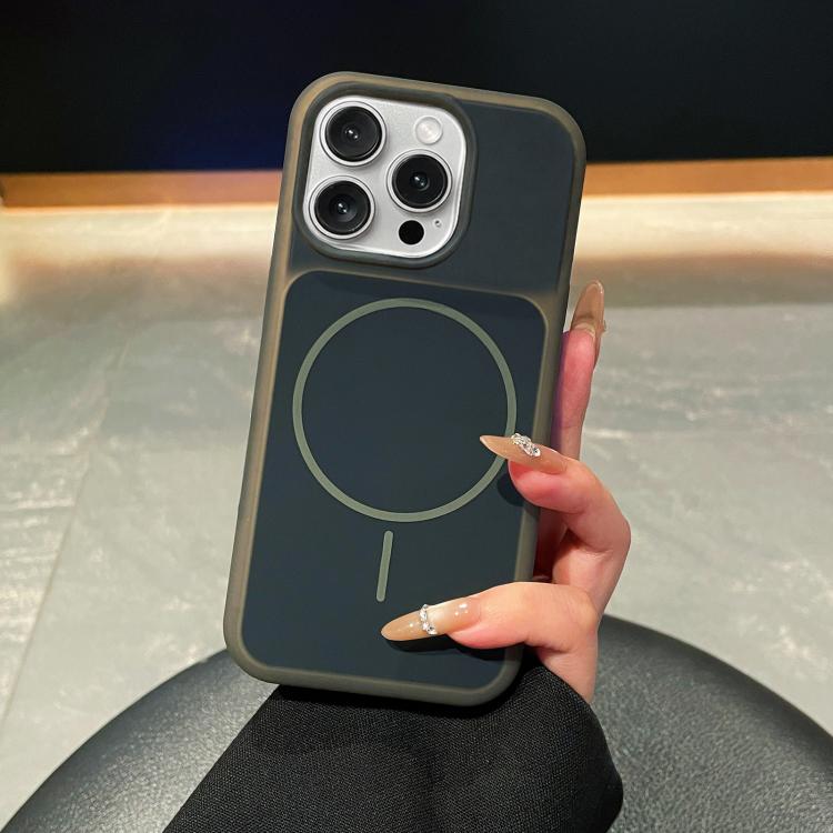 Ice Cream Skin Feel Liquid Silicone Fine Circle Magnetic Phone Case, For iPhone 17, For iPhone 16 Pro Max