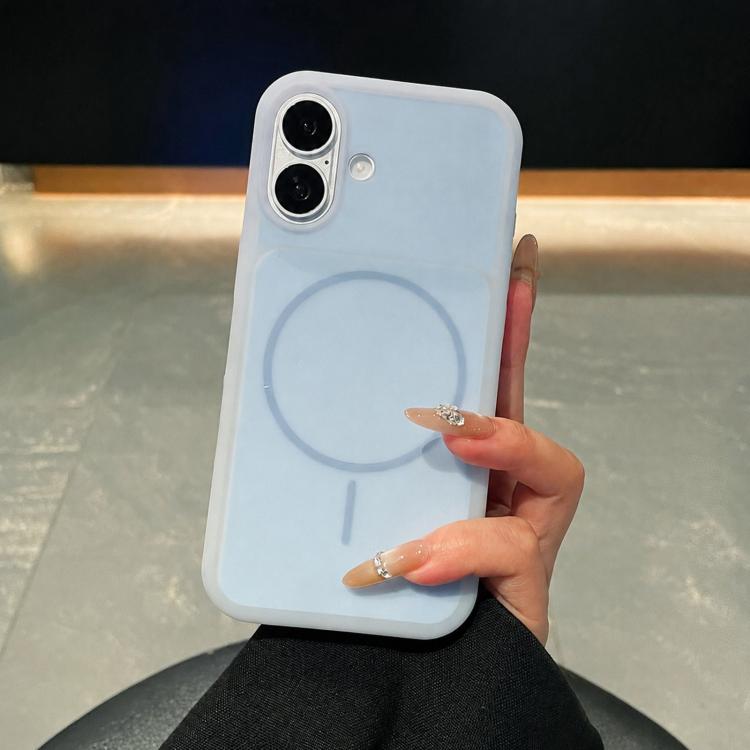 Ice Cream Skin Feel Liquid Silicone Fine Circle Magnetic Phone Case, For iPhone 16 Pro, For iPhone 16