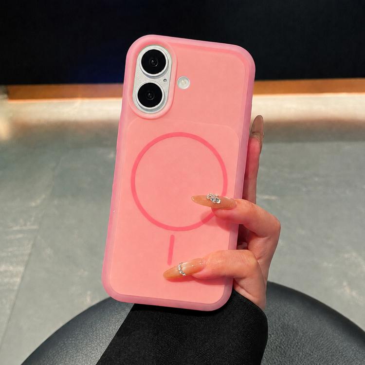 Ice Cream Skin Feel Liquid Silicone Fine Circle Magnetic Phone Case, For iPhone 16 Pro, For iPhone 16