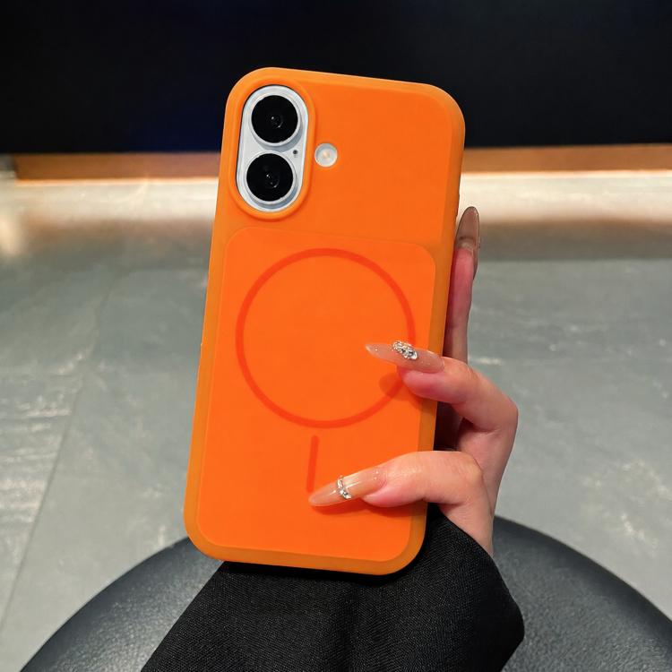 Ice Cream Skin Feel Liquid Silicone Fine Circle Magnetic Phone Case, For iPhone 16 Pro, For iPhone 16