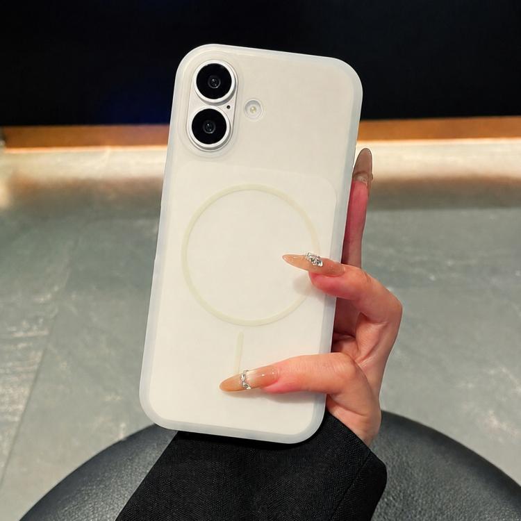Ice Cream Skin Feel Liquid Silicone Fine Circle Magnetic Phone Case, For iPhone 16 Pro, For iPhone 16