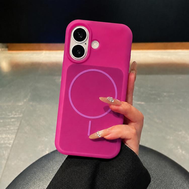 Ice Cream Skin Feel Liquid Silicone Fine Circle Magnetic Phone Case, For iPhone 16 Pro, For iPhone 16