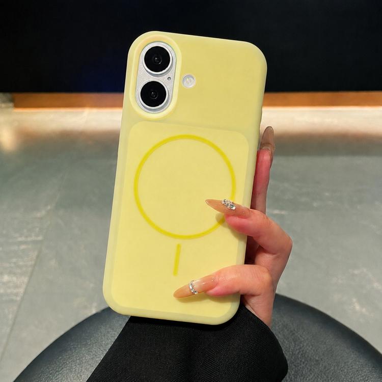 Ice Cream Skin Feel Liquid Silicone Fine Circle Magnetic Phone Case, For iPhone 16 Pro, For iPhone 16