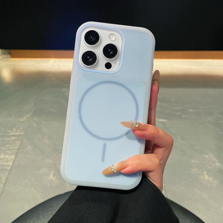 Ice Cream Skin Feel Liquid Silicone Fine Circle Magnetic Phone Case, For iPhone 15 Pro Max, For iPhone 15 Pro