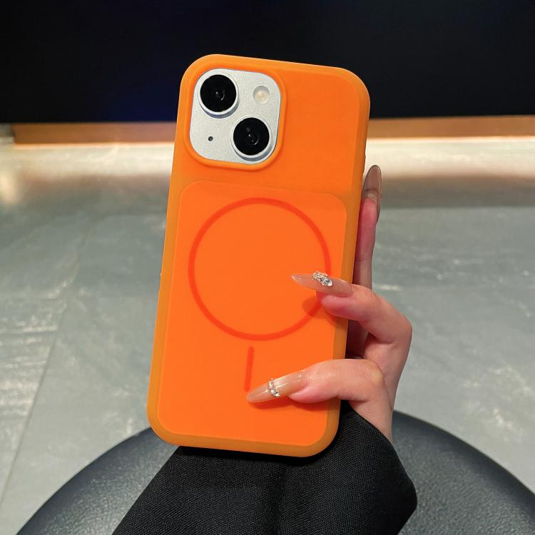 Ice Cream Skin Feel Liquid Silicone Fine Circle Magnetic Phone Case, For iPhone 15, For iPhone 14