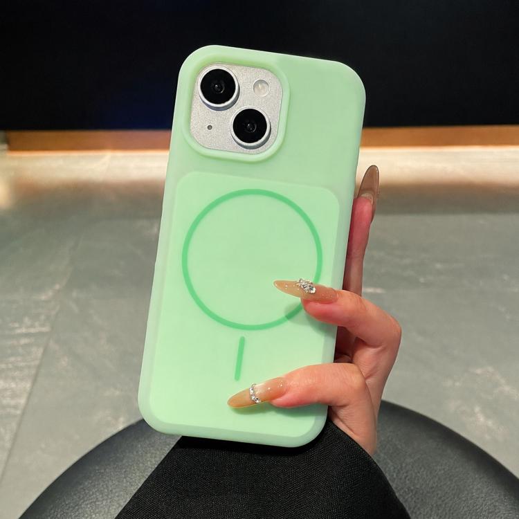 Ice Cream Skin Feel Liquid Silicone Fine Circle Magnetic Phone Case, For iPhone 15, For iPhone 14