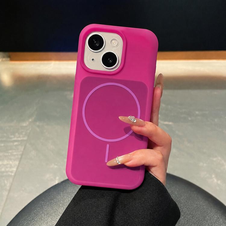 Ice Cream Skin Feel Liquid Silicone Fine Circle Magnetic Phone Case, For iPhone 15, For iPhone 14