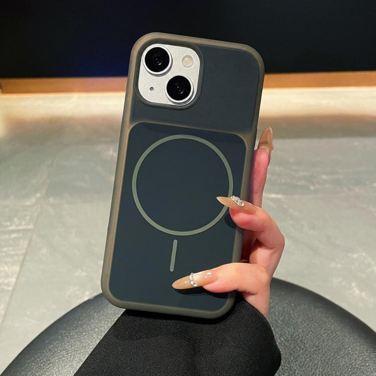Ice Cream Skin Feel Liquid Silicone Fine Circle Magnetic Phone Case, For iPhone 15, For iPhone 14