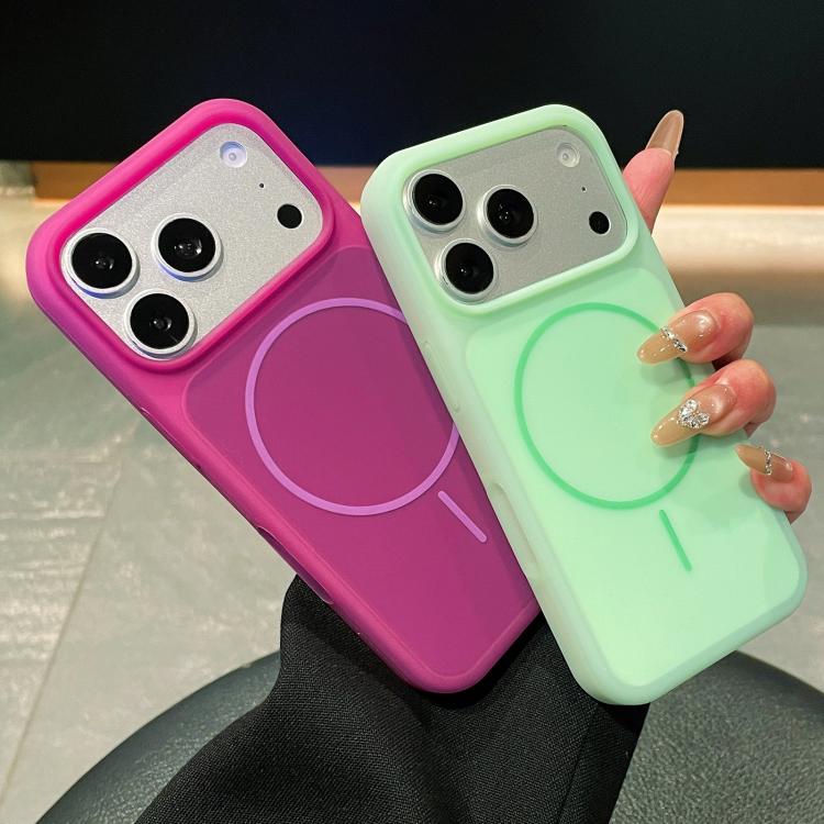 Ice Cream Skin Feel Liquid Silicone Fine Circle Magnetic Phone Case, For iPhone 15 Pro Max, For iPhone 15 Pro