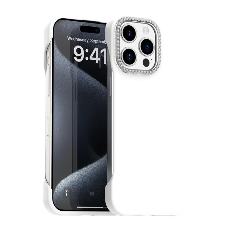 Candy Diamond Half-frame Frosted PC Hybrid TPU Phone Case, For iPhone 16 Plus, For iPhone 16, For iPhone 15 Pro Max