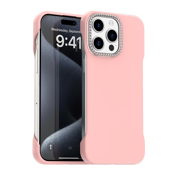 Candy Diamond Half-frame Frosted PC Hybrid TPU Phone Case, For iPhone 16 Plus, For iPhone 16, For iPhone 15 Pro Max